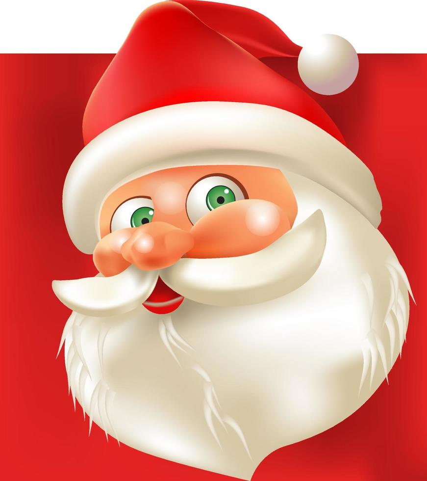 Cute Santa Claus in flat style isolated on white background. Vector illustration