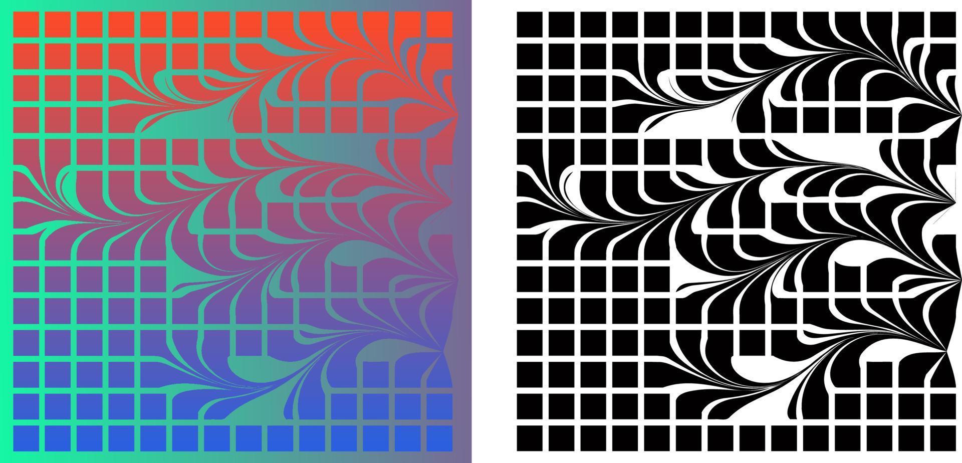 Colorful abstract patterns with squares vector