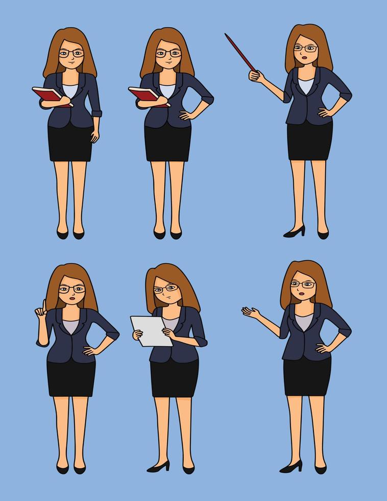 set of bussines woman, teacher vector