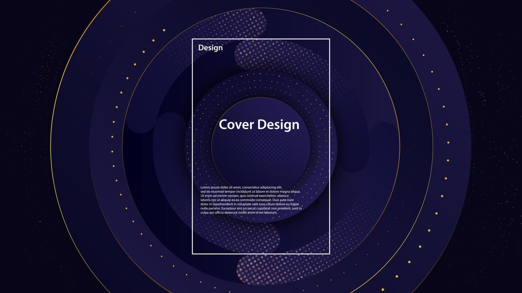 abstract blue and gold circle background. Vector illustration