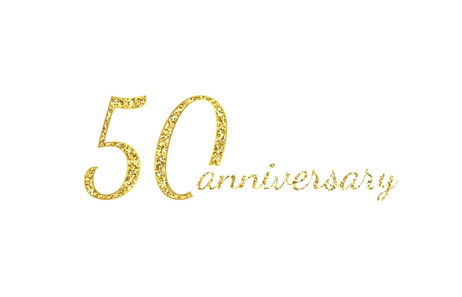 Concepto de logo de 50 aniversario. Icono de cumpleaños de 50 años. números de oro aislados sobre fondo negro. ilustración vectorial. Eps10. vector