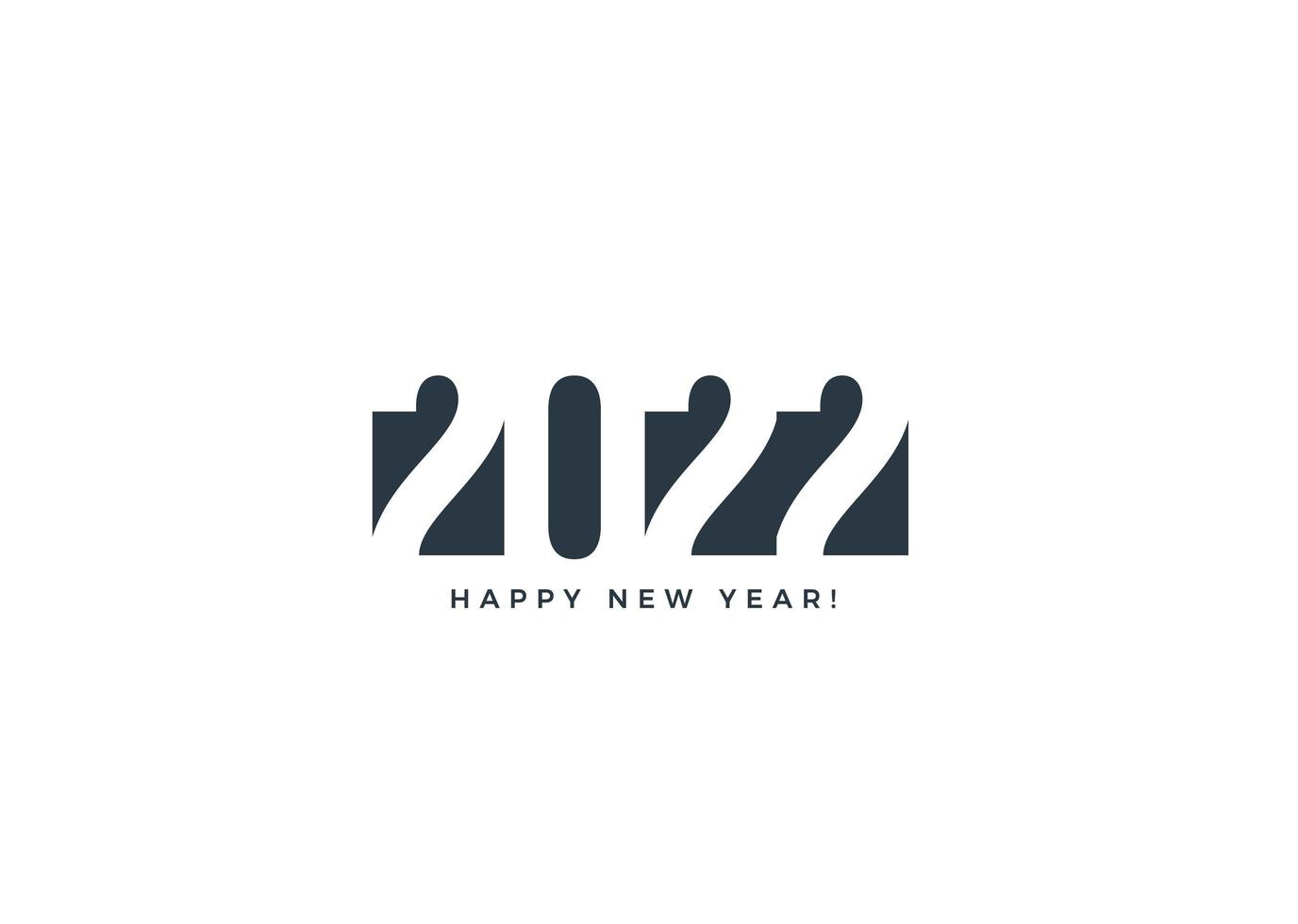 2022 Happy New Year card for seasonal holidays flyer, negative space