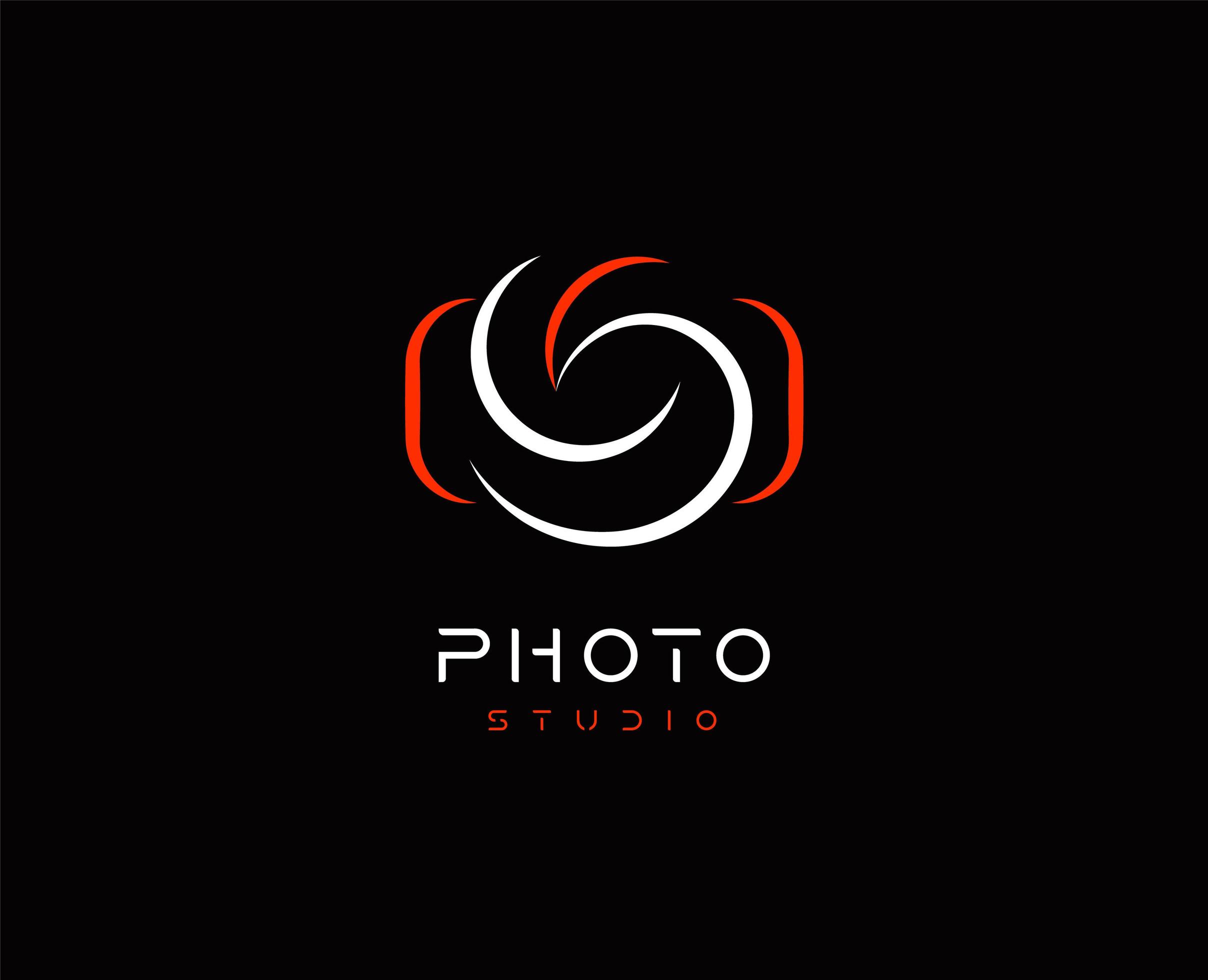 Camera Abstract vector logo template, minimal design logotype concept