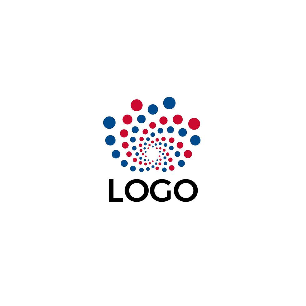 Plantilla de logotipo de flor abstracta, concepto de logotipo vectorial de loto de puntos para yoga y spa, marca de cosméticos y emblema de la medicina oriental vector