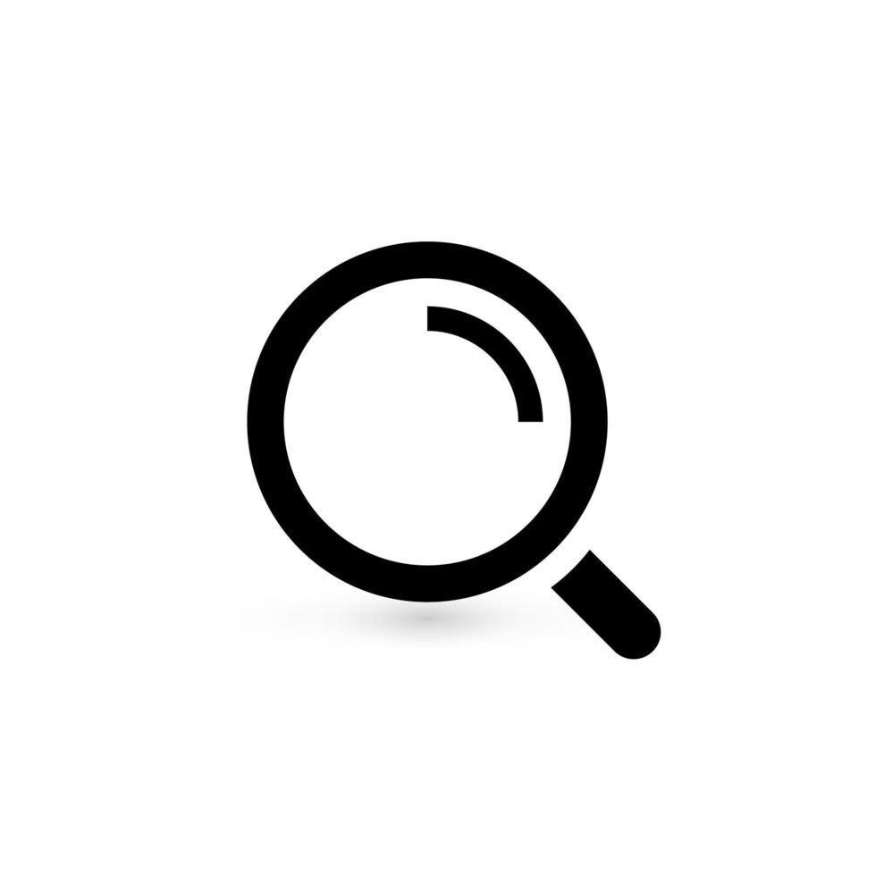 icono de búsqueda, seo del símbolo de big data, signo de navegación web, elemento gráfico de lupa simple de estilo de línea, plantilla de logotipo de lupa, ilustración vectorial aislada. vector