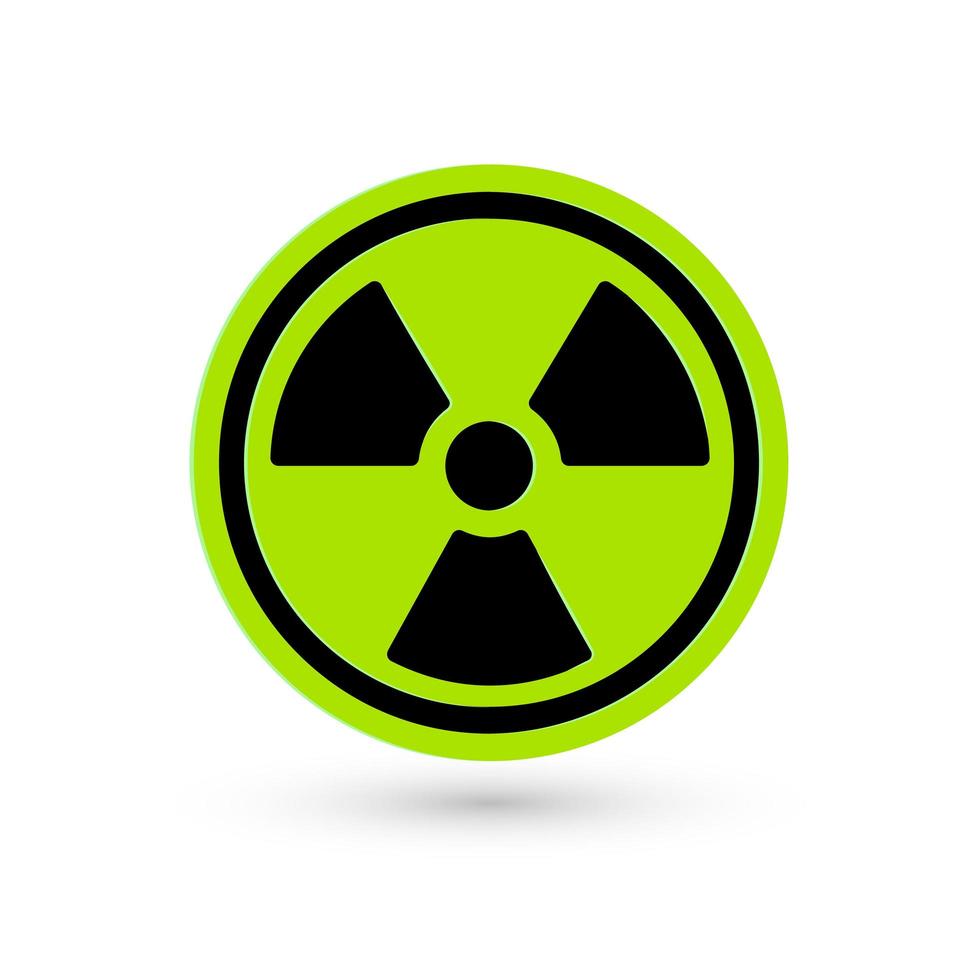 Toxic green vector icon. Radiation pictogram. Biohazard Warning symbol. Science atomic reactor tech simple isolated chemical logo