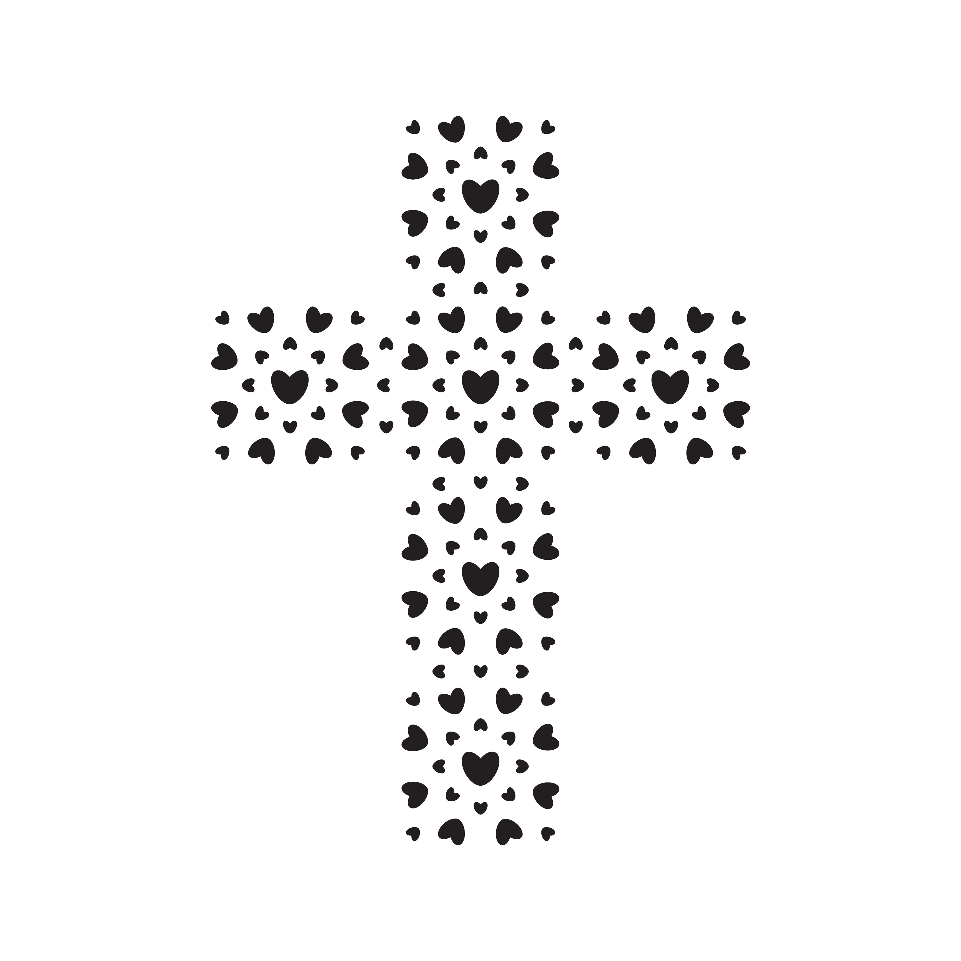 Christian symbol, black hearts cross icon. God is love sign. Church logo  template. Isolated vector illustration. 4298014 Vector Art at Vecteezy