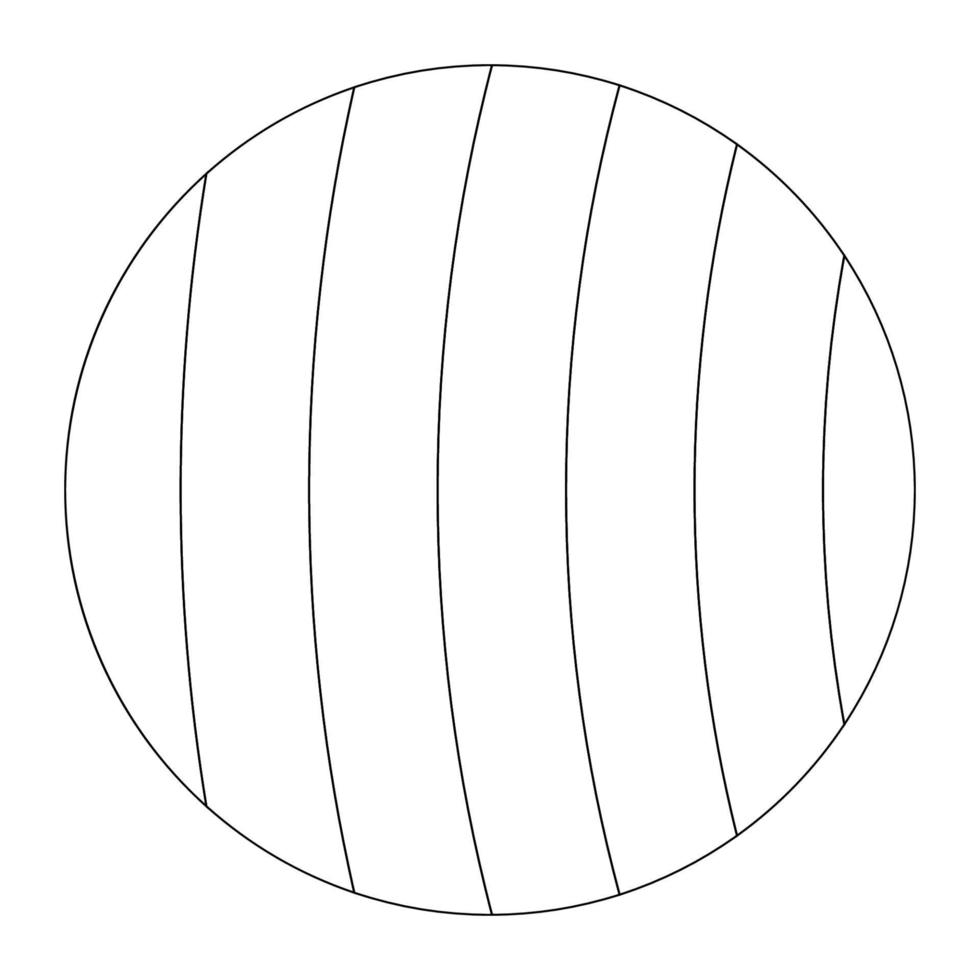 Thin line doodle striped circle for coloring book isolated on white background. vector