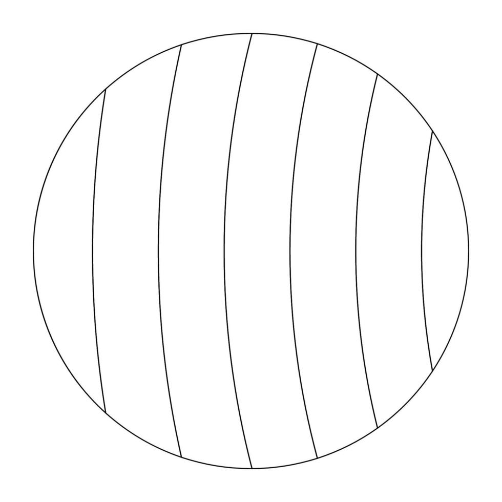 Thin line doodle striped circle for coloring book isolated on white background. vector