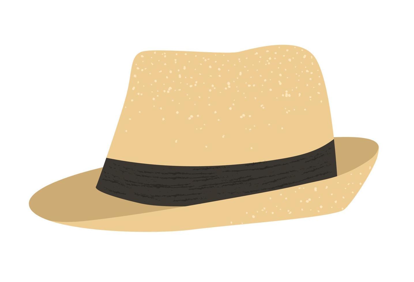 vector ilustración plana de un sombrero de verano retro hombre. icono de gorra brillante. objeto de traje de cabeza vintage aislado sobre fondo blanco. elemento de infografía de ropa.