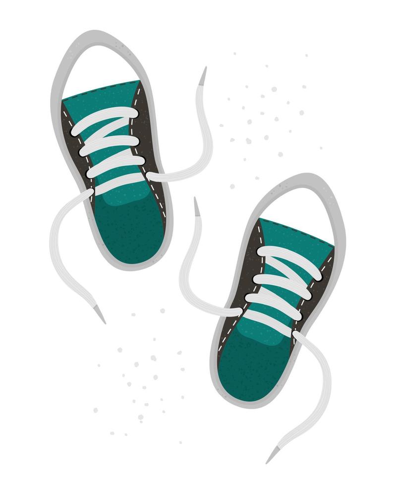 vector ilustración plana de un par de risitas. icono de zapatos deportivos brillantes. objeto de traje de pie aislado sobre fondo blanco. elemento de infografía de ropa.