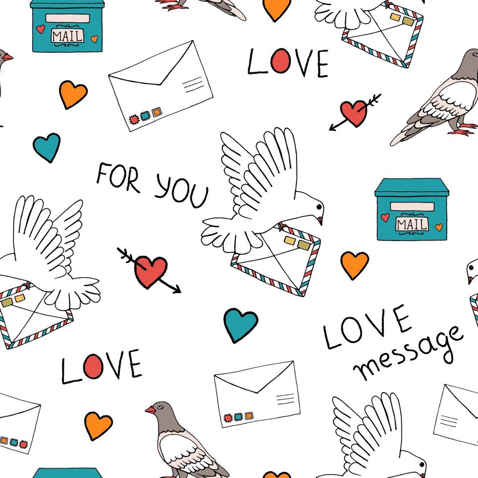 Pigeon post pattern vector