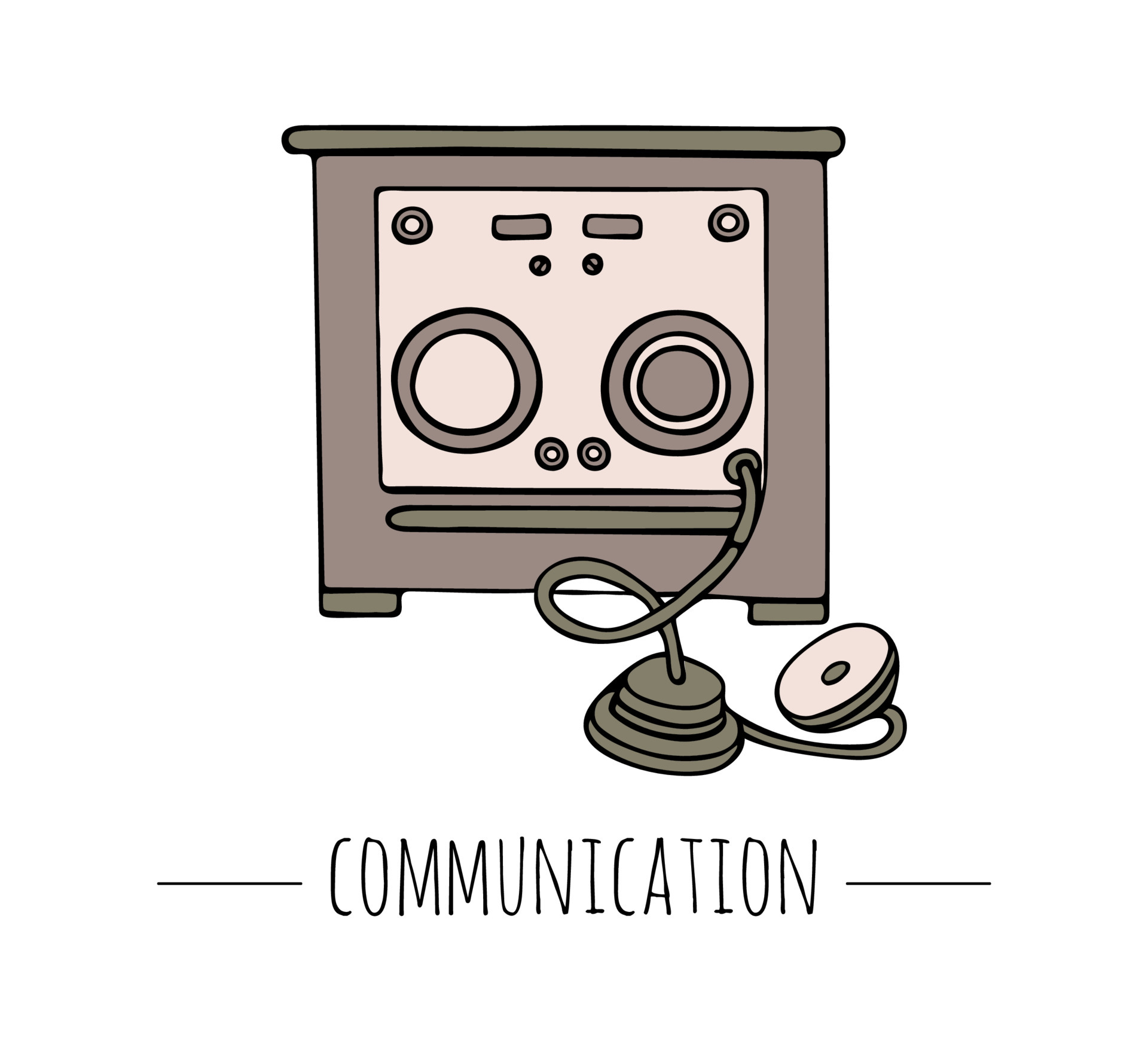 Vector vintage telegraph. Retro illustration of radio ...