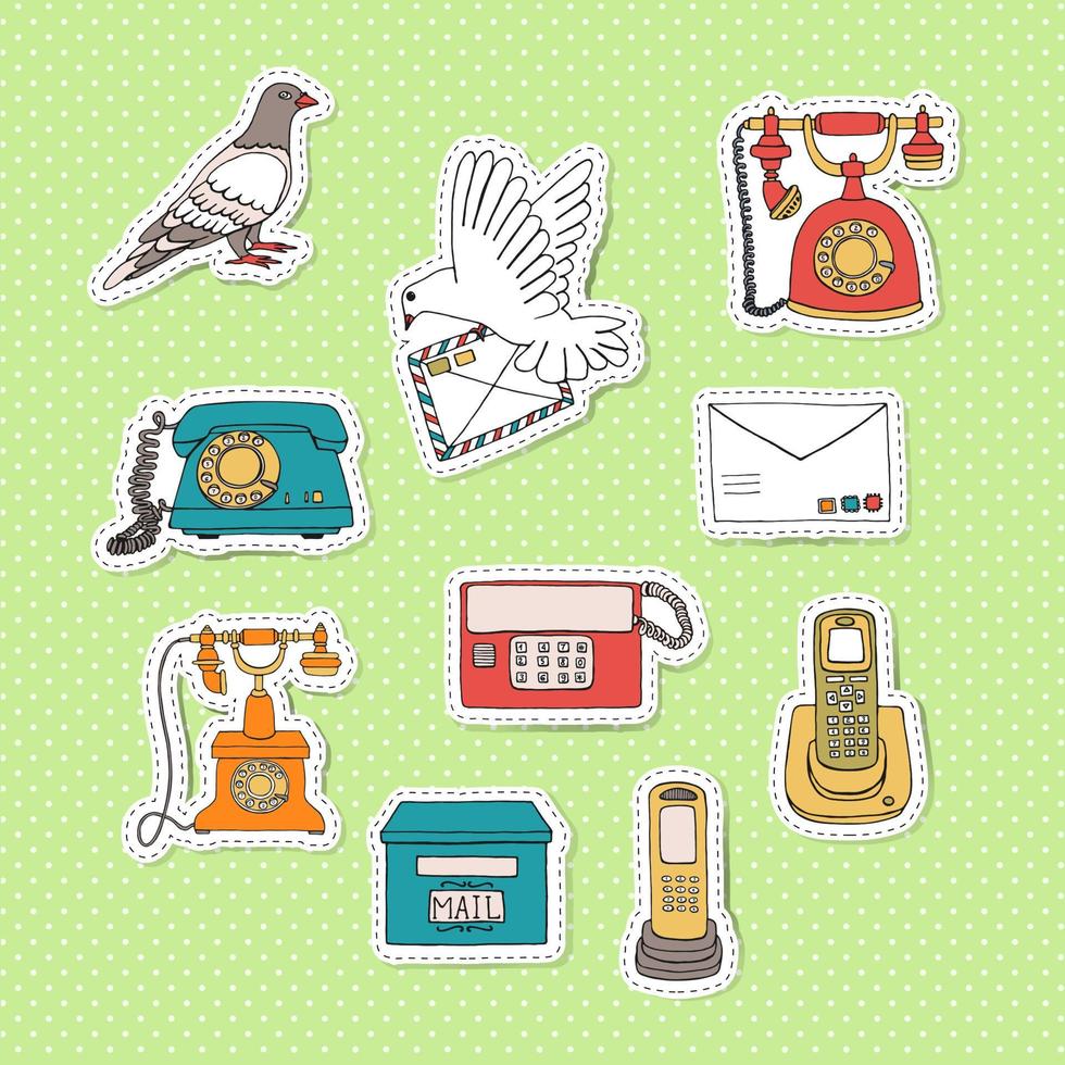 Retro phone set vector