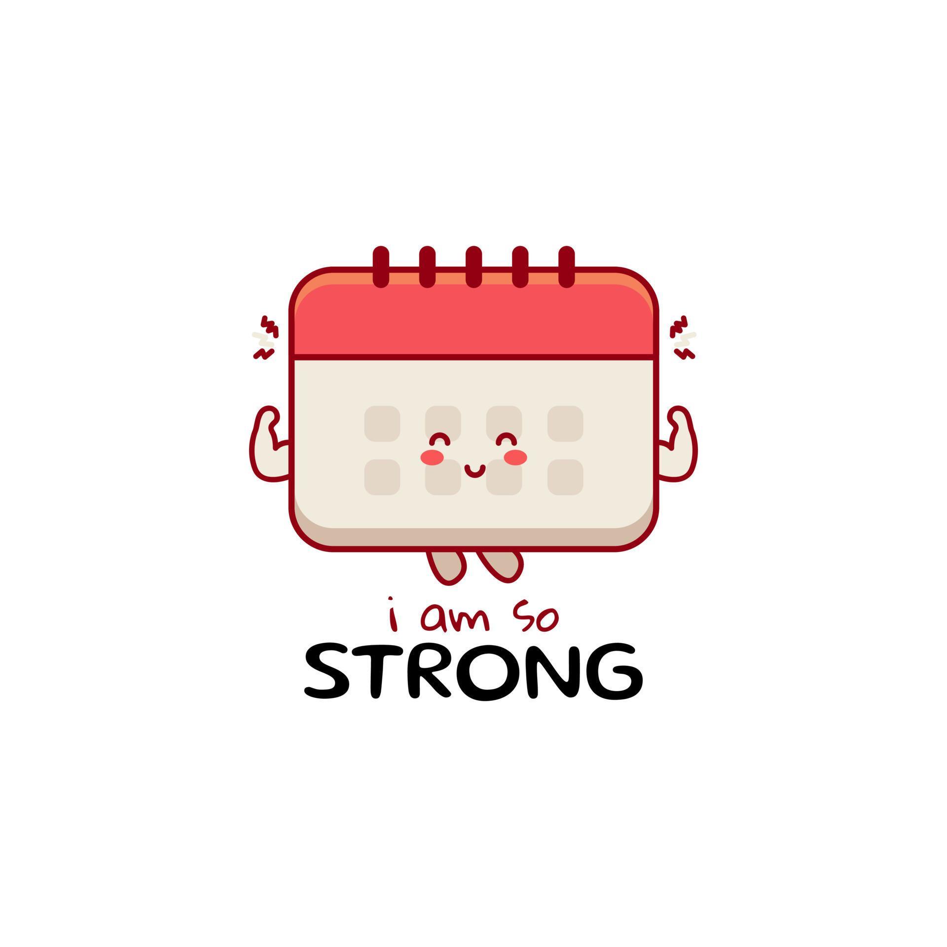Cute funny calendar character. Vector hand drawn cartoon mascot