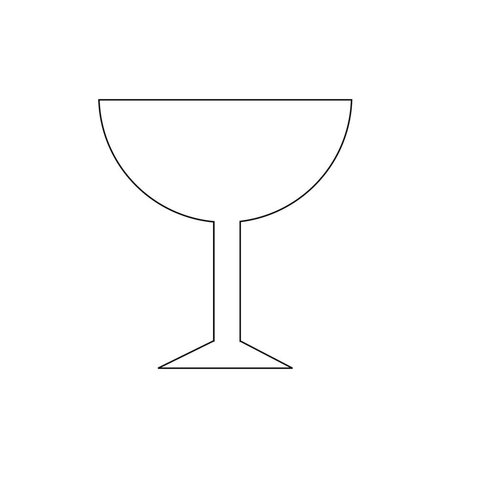 Wine cup icon. Glass cup for drinking beverages. vector