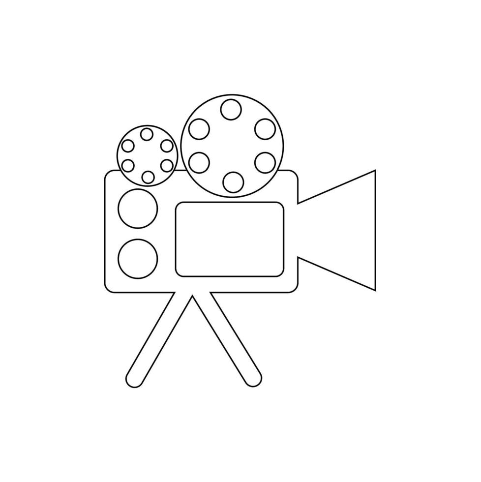 Retro camera in flat design. Video camera vector. vector