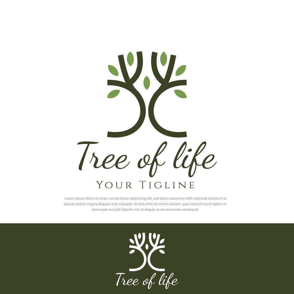 tree of life logo, clean leaf, simple, modern vector