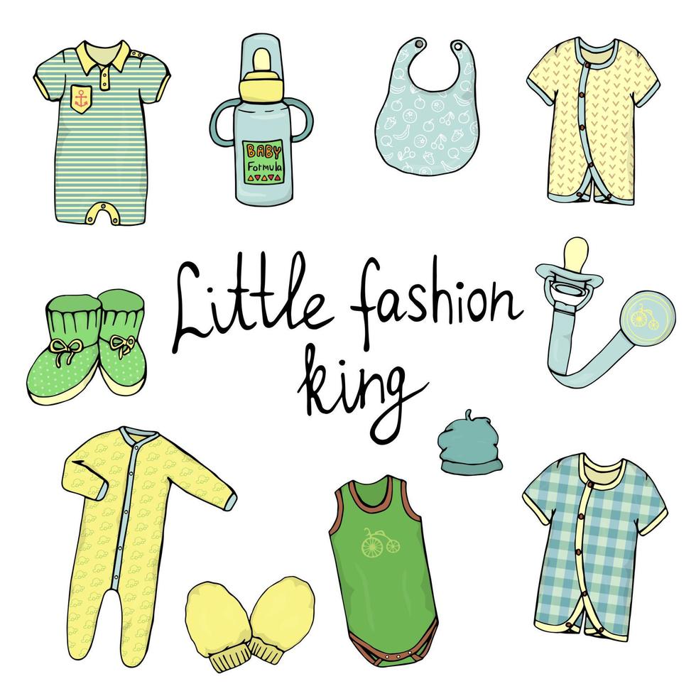 ilustración vectorial de ropa de bebé vector