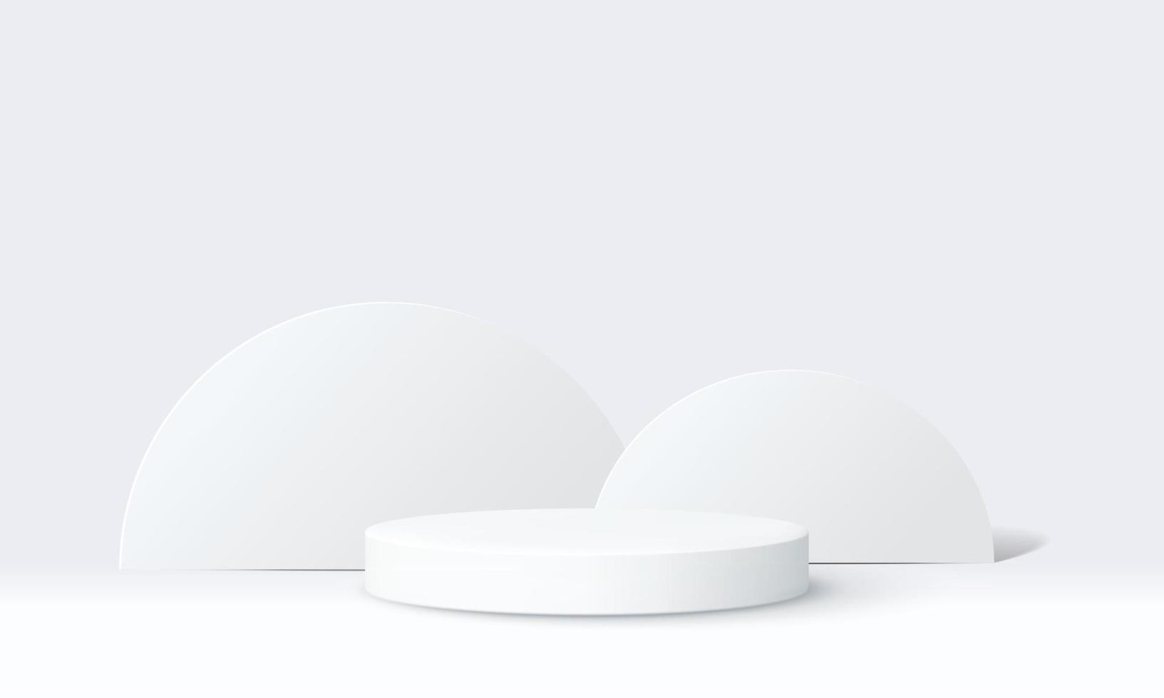 podio blanco mostrar producto mínimo agregar objeto natural planta fondo maqueta cosmética. vector