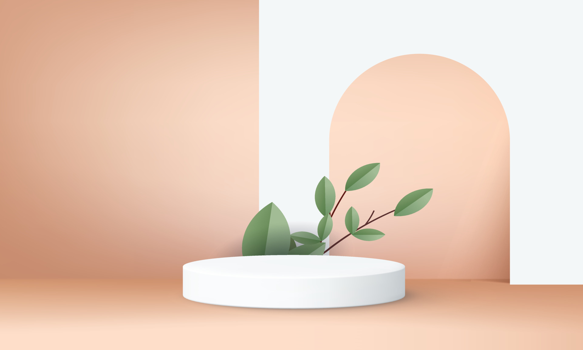 podium white show product minimal add object natural plant background  mockup cosmetic. 4299817 Vector Art at Vecteezy