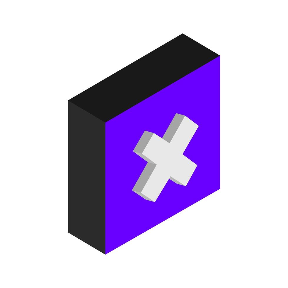 Close isometric button vector