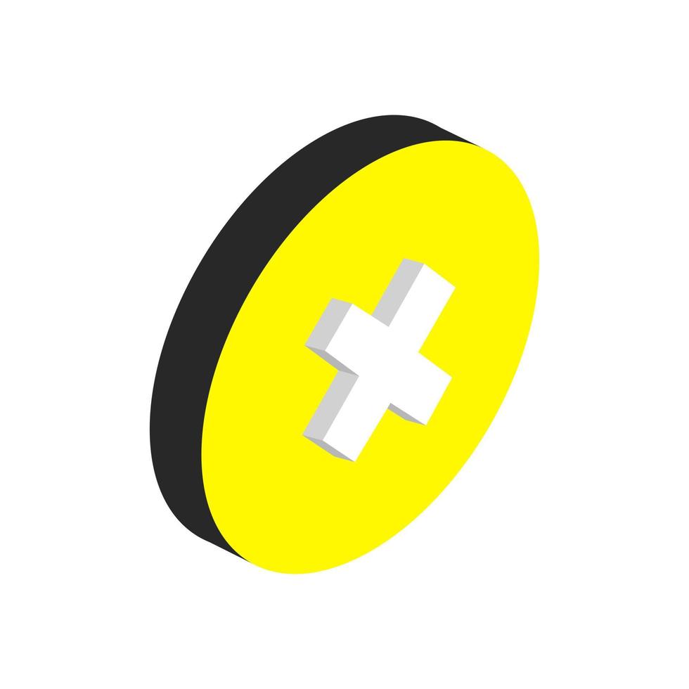 Close isometric button vector