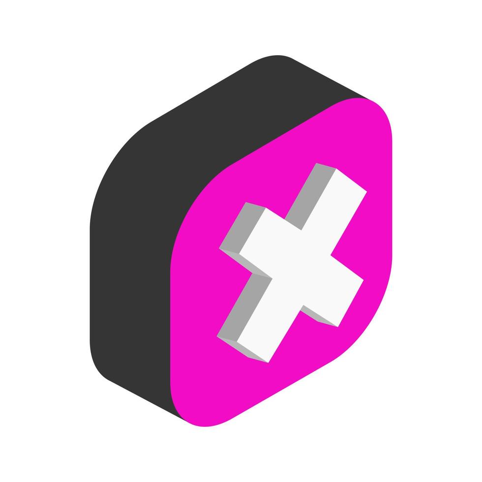 Close isometric button vector