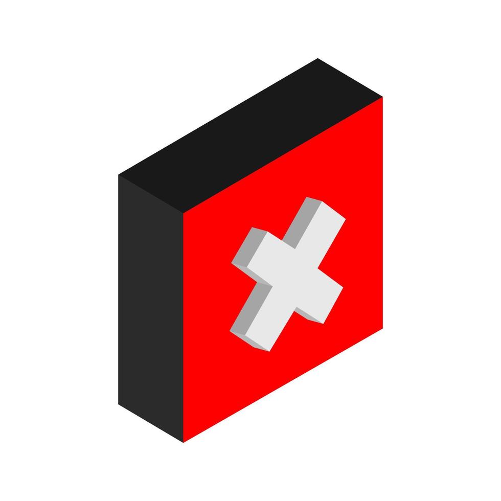 Close isometric button vector