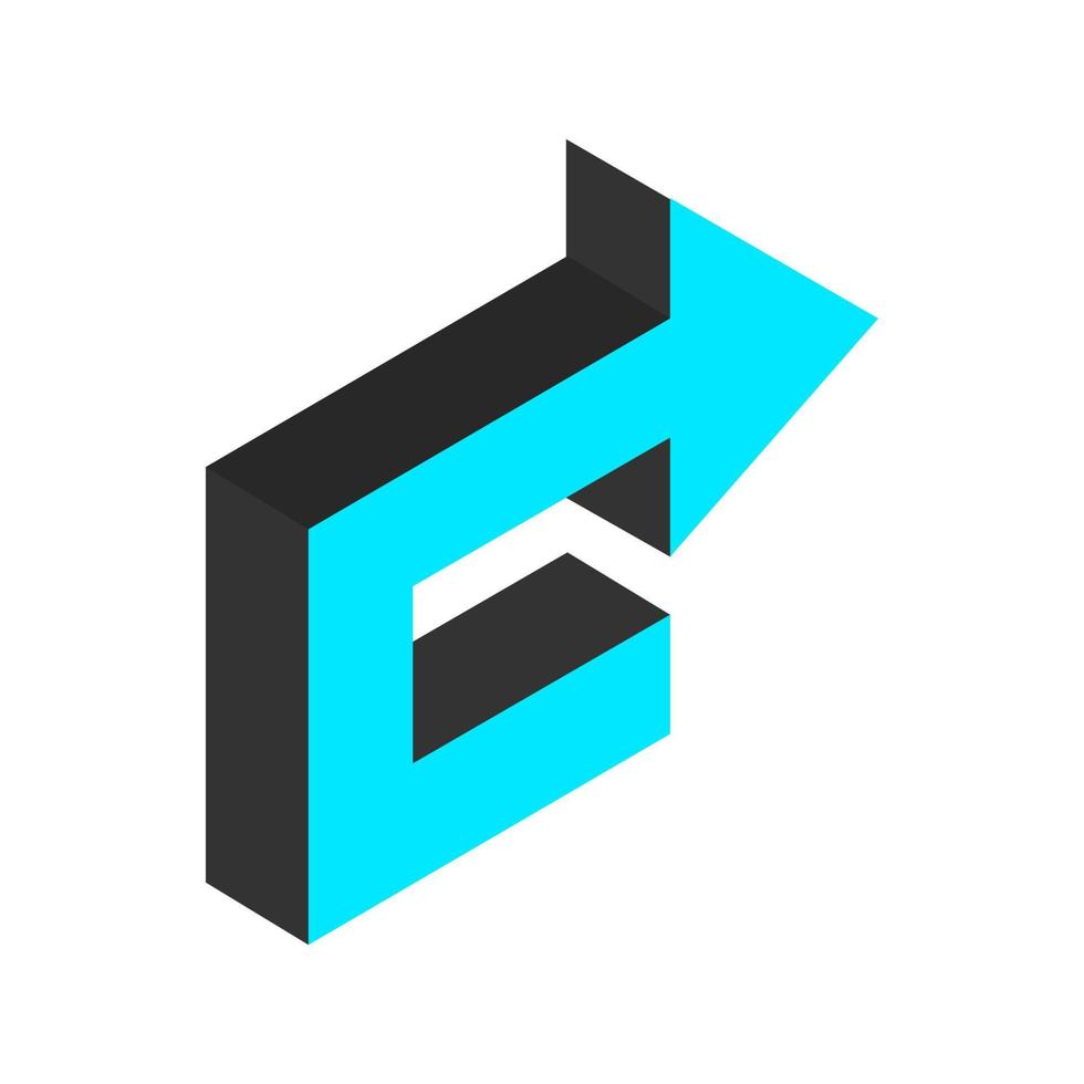 Isometric arrow on background vector