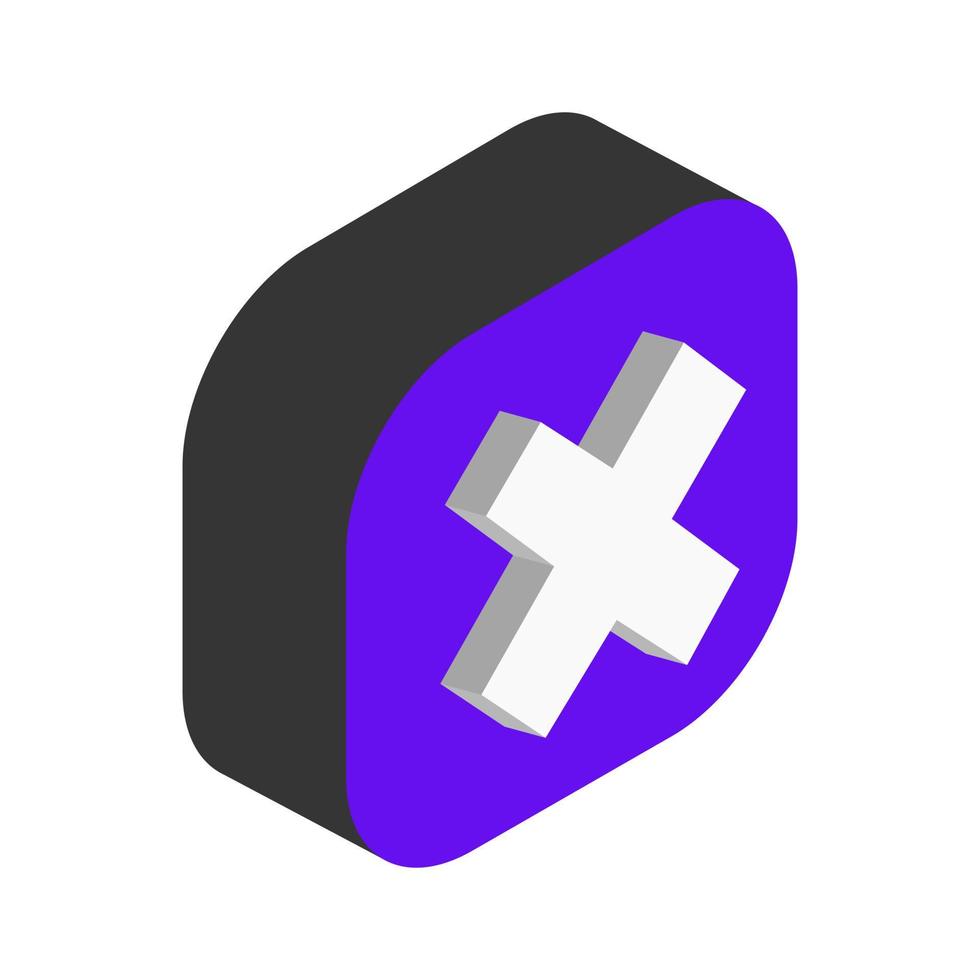 Close isometric button vector