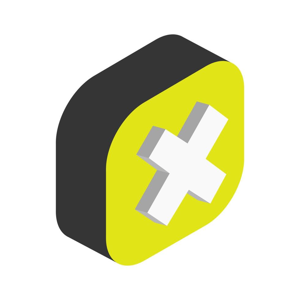 Close isometric button vector
