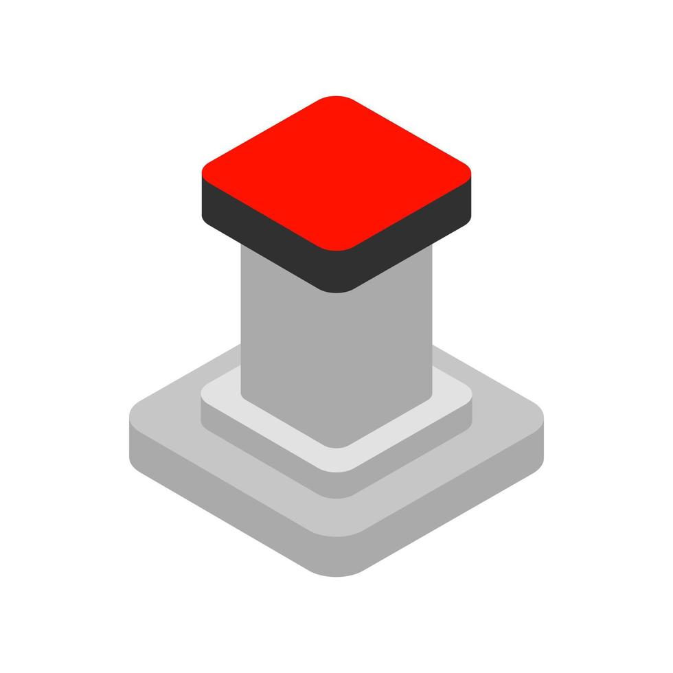 Isometric button on background vector