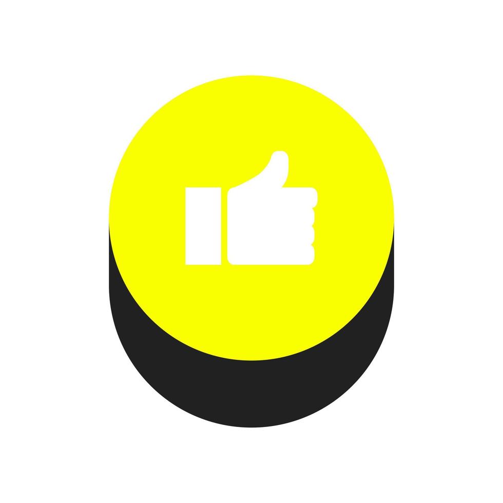 Like button isometric on background vector