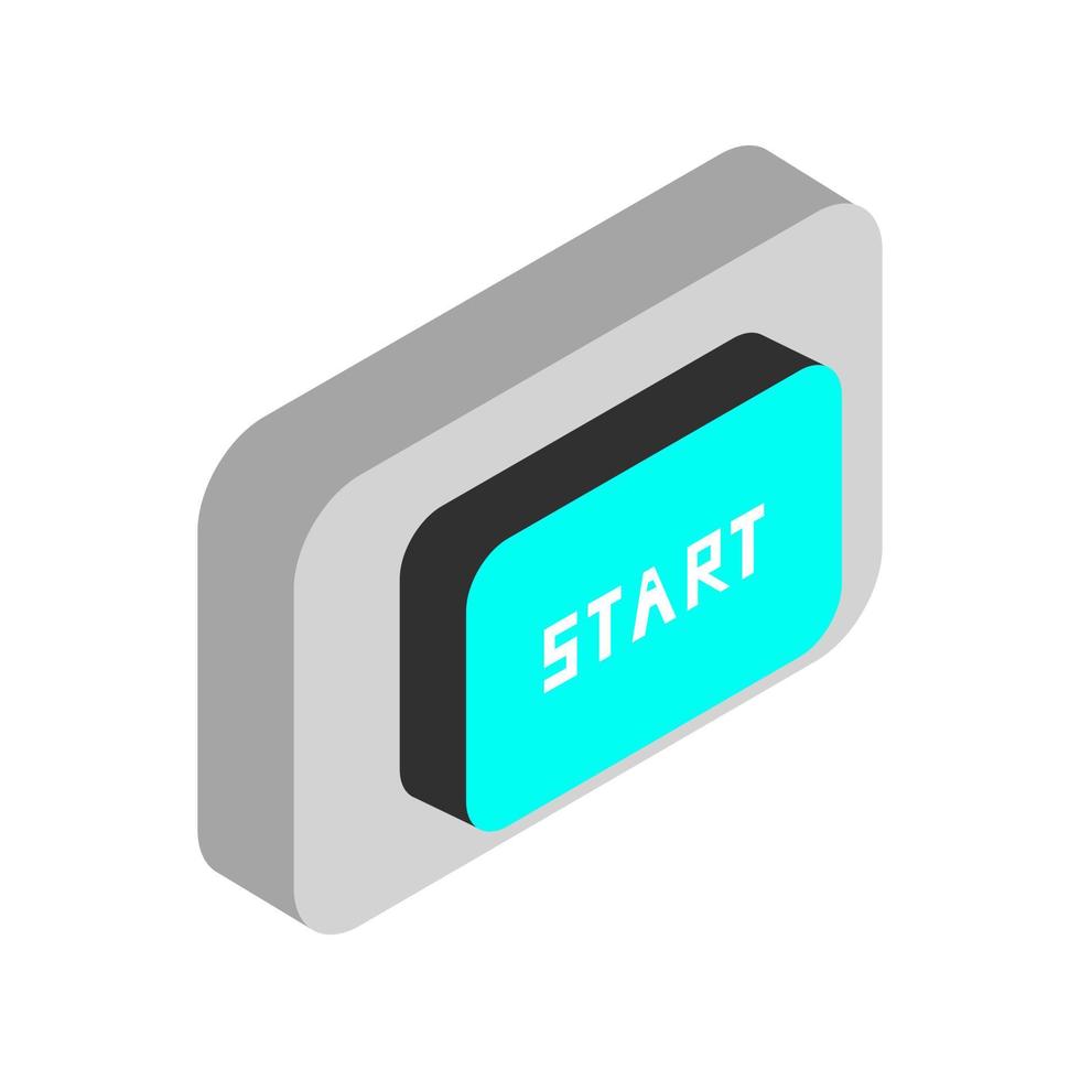 Isometric start button on background vector