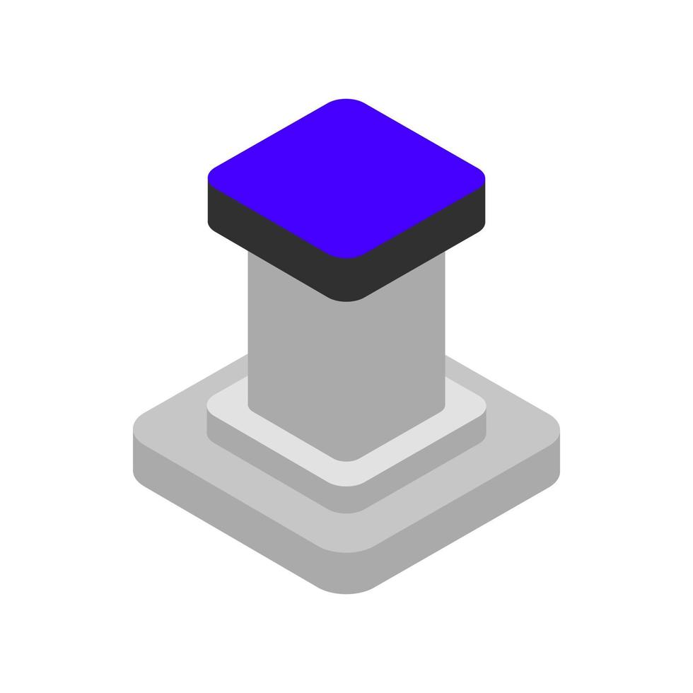 Isometric button on background vector