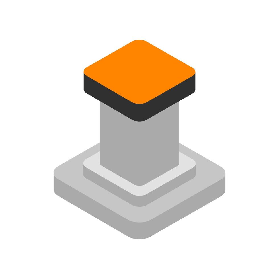 Isometric button on background vector