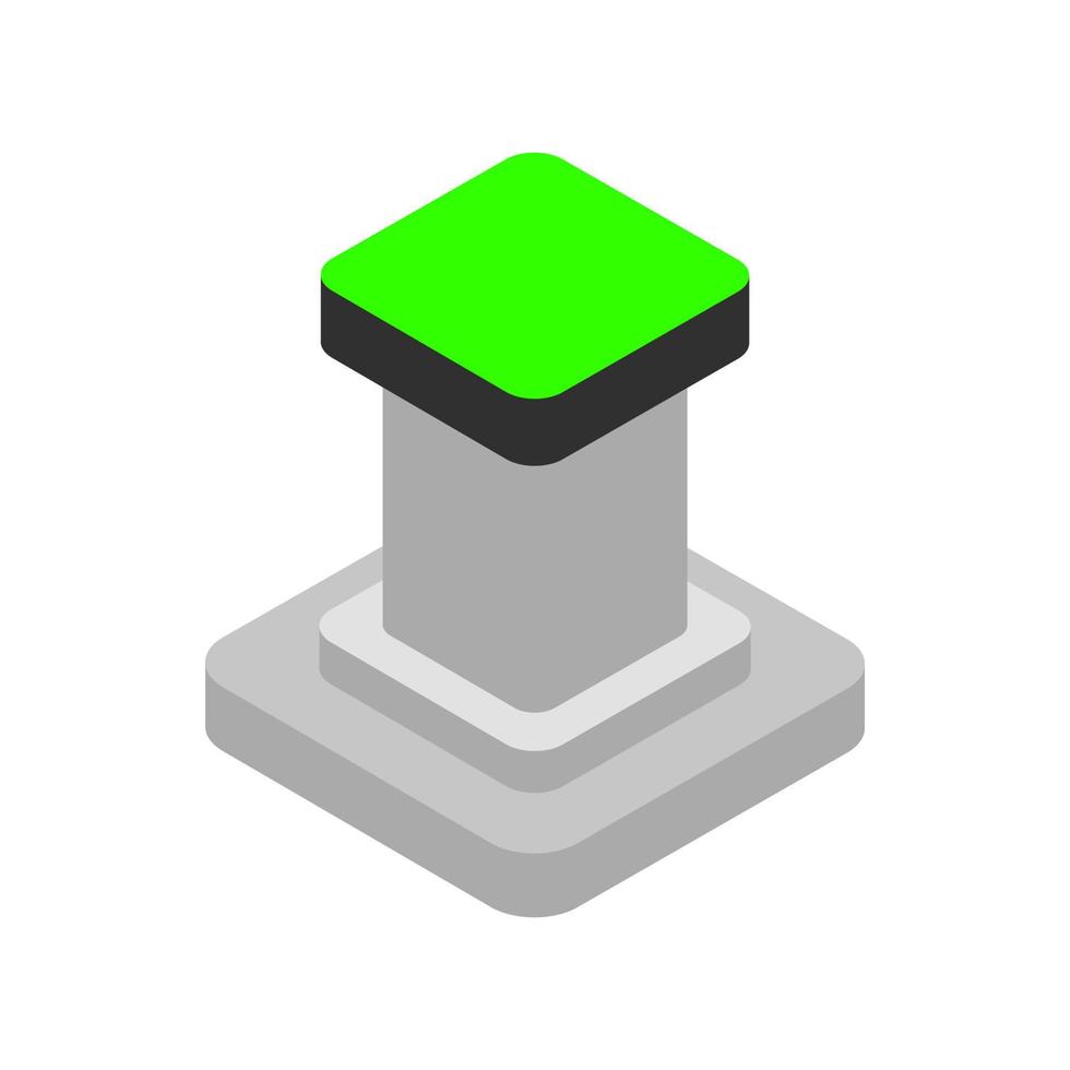 Isometric button on background vector