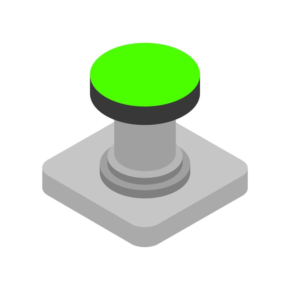 botón isométrico en el fondo vector