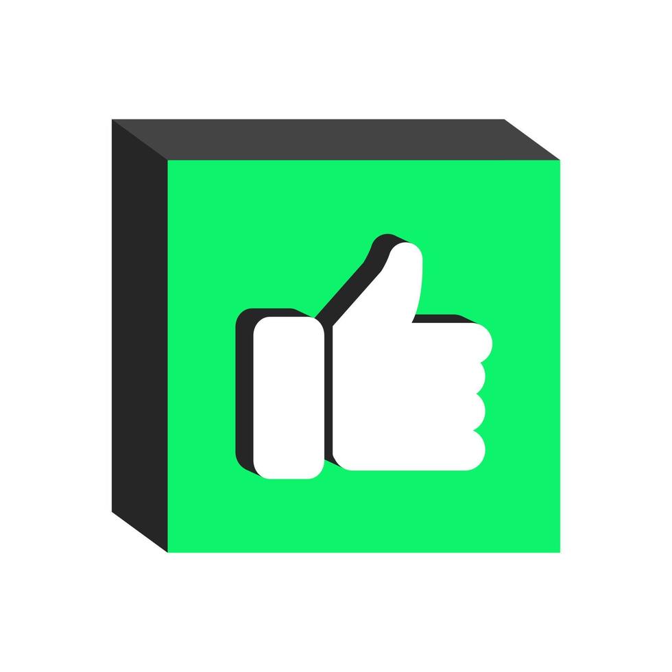 Like button isometric on background vector