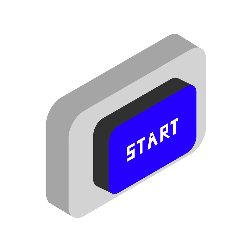 Isometric start button on background vector