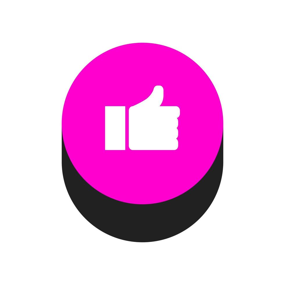 Like button isometric on background vector