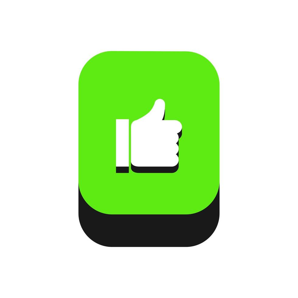 Like button isometric on background vector