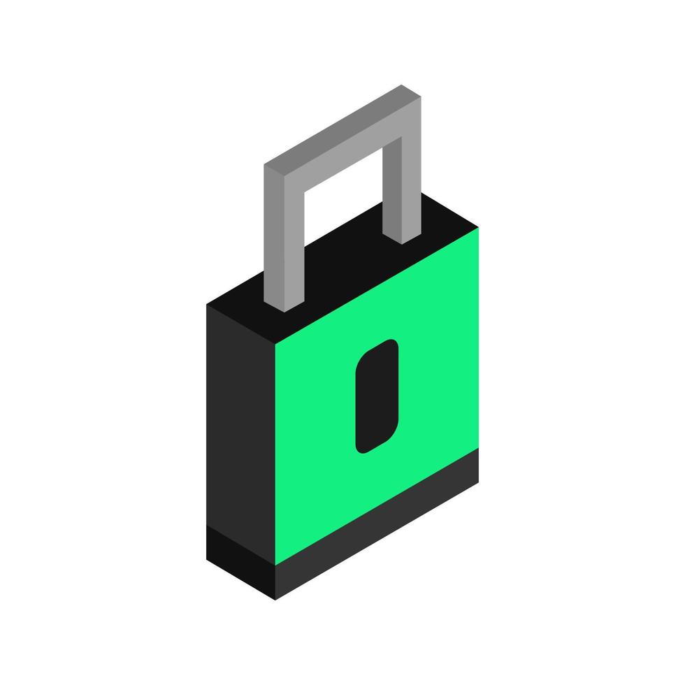 Isometric padlock on background vector