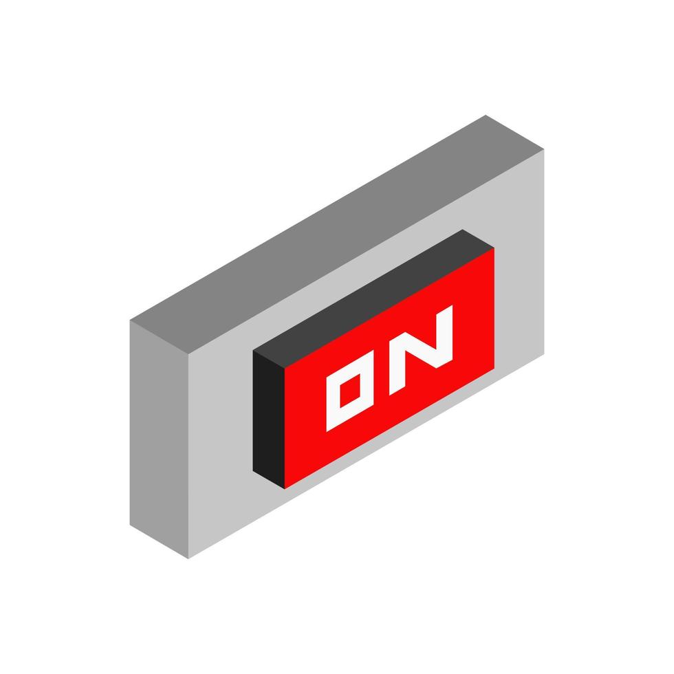Button on isometric on background vector