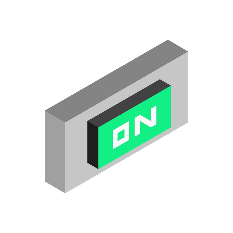 Button on isometric on background vector