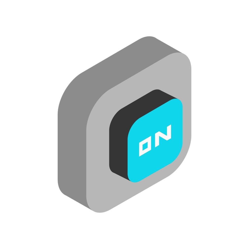 Button on isometric on background vector