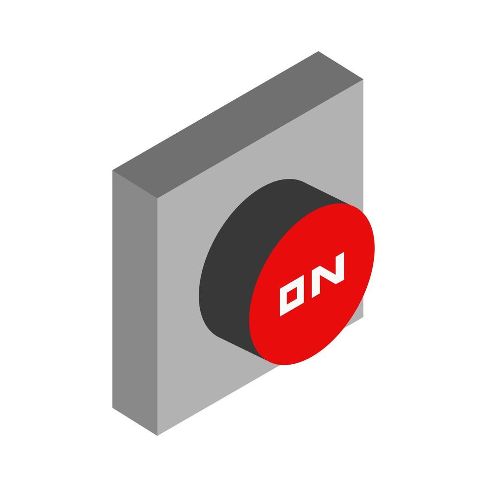Button on isometric on background vector