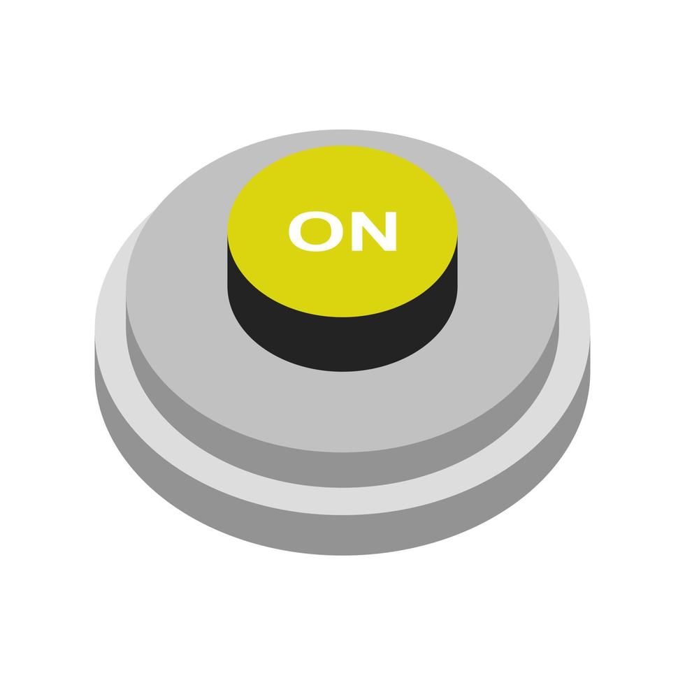 Button on isometric on background vector