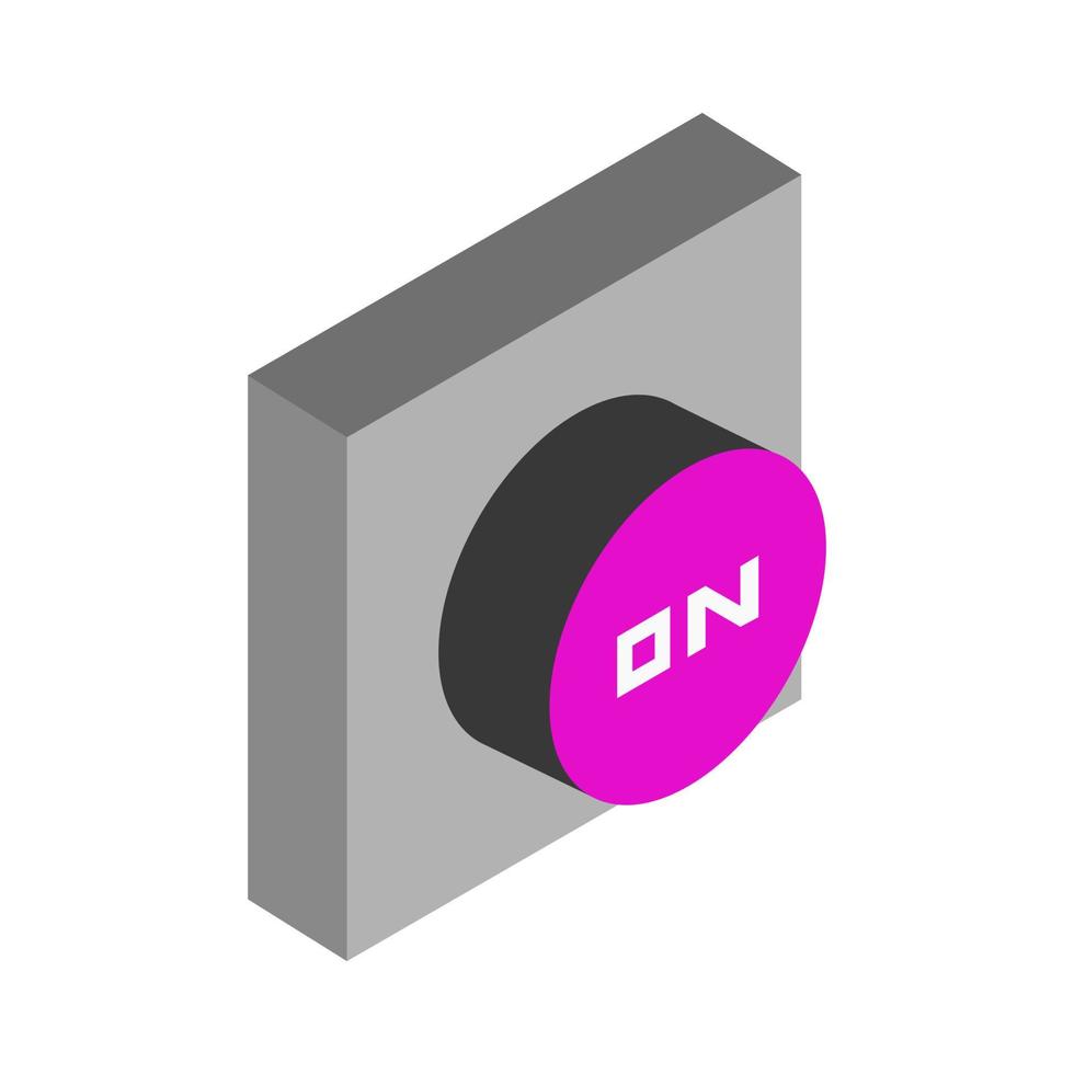 Button on isometric on background vector